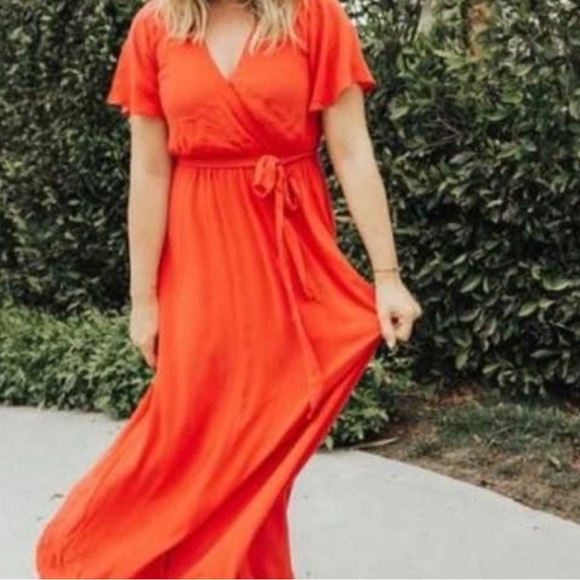 Carly Jean Los Angeles Vibrant Red Maxi Dress - Picture 6 of 6
